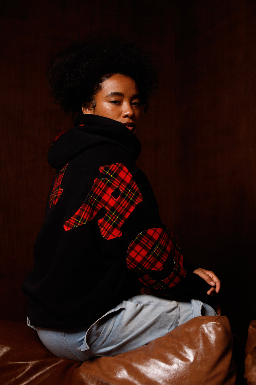 "PLAID HERITAGE" HOODIE BLACK