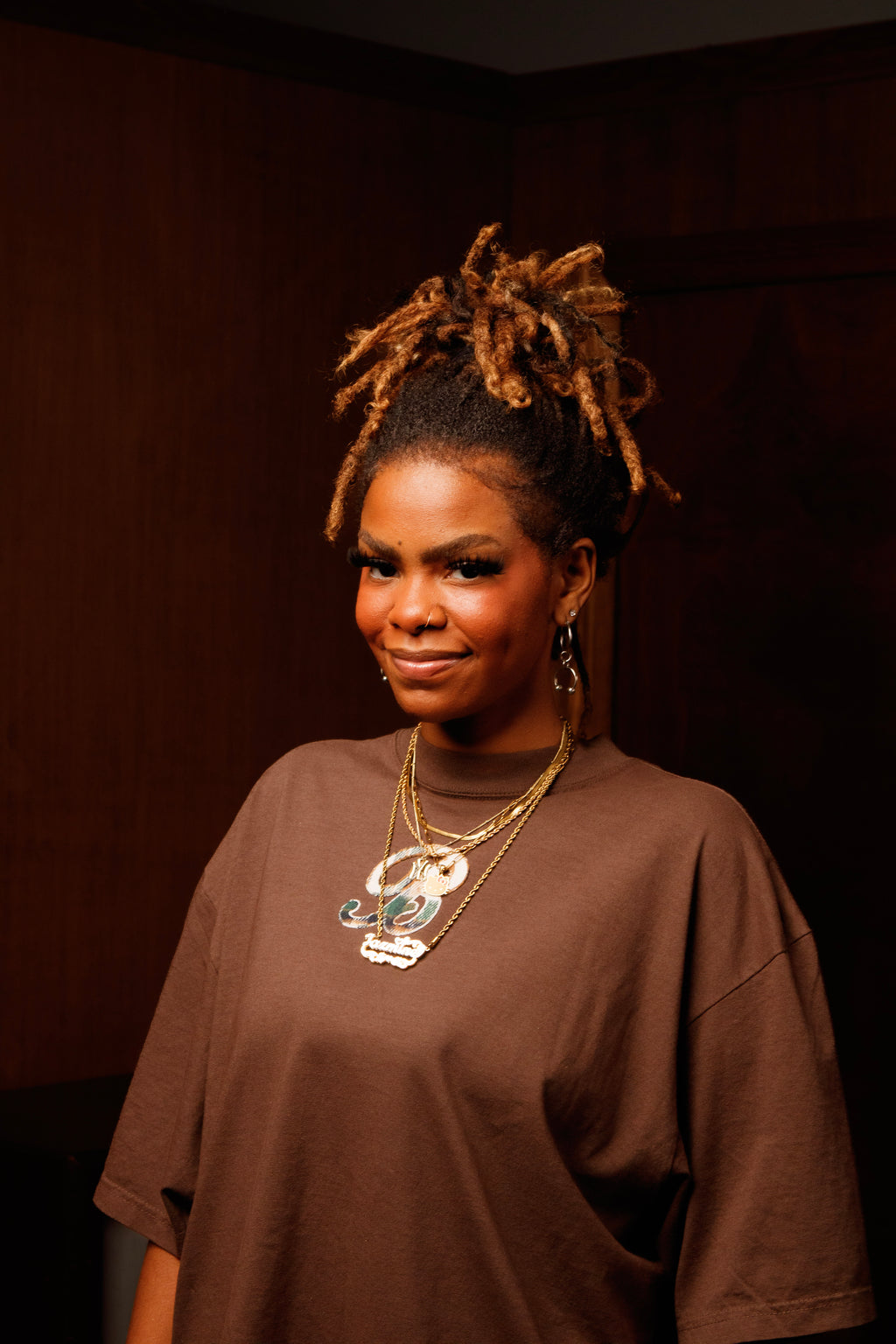 "PLAID HERITAGE" BROWN TEE