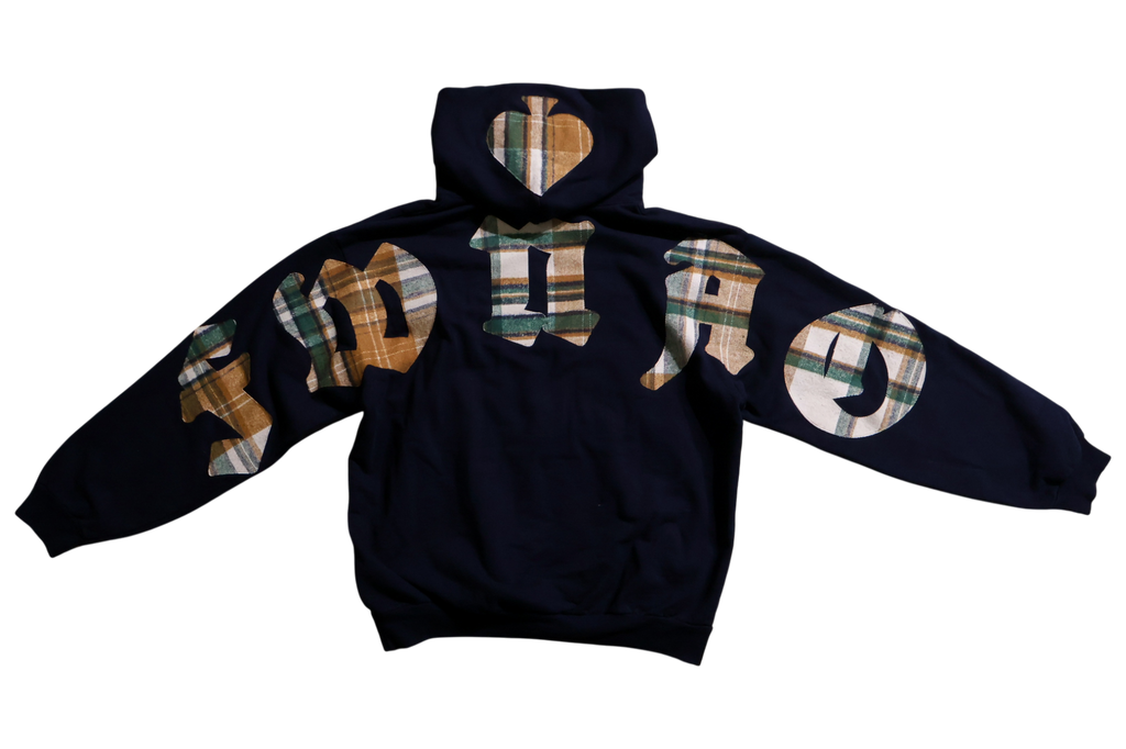 "PLAID HERITAGE" HOODIE NAVY