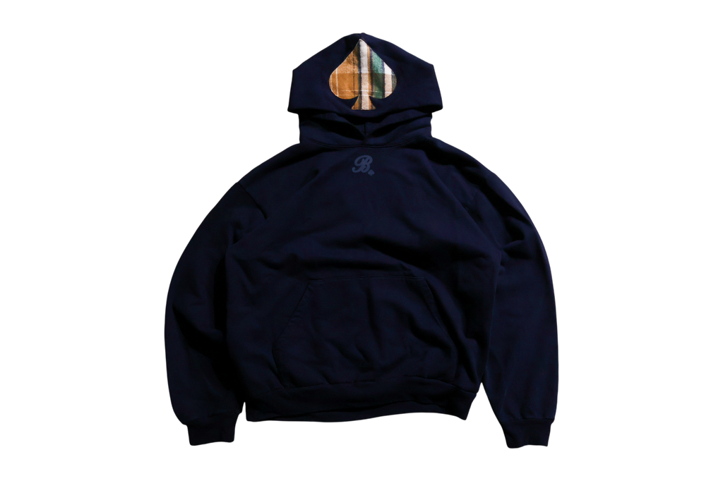 "PLAID HERITAGE" HOODIE NAVY