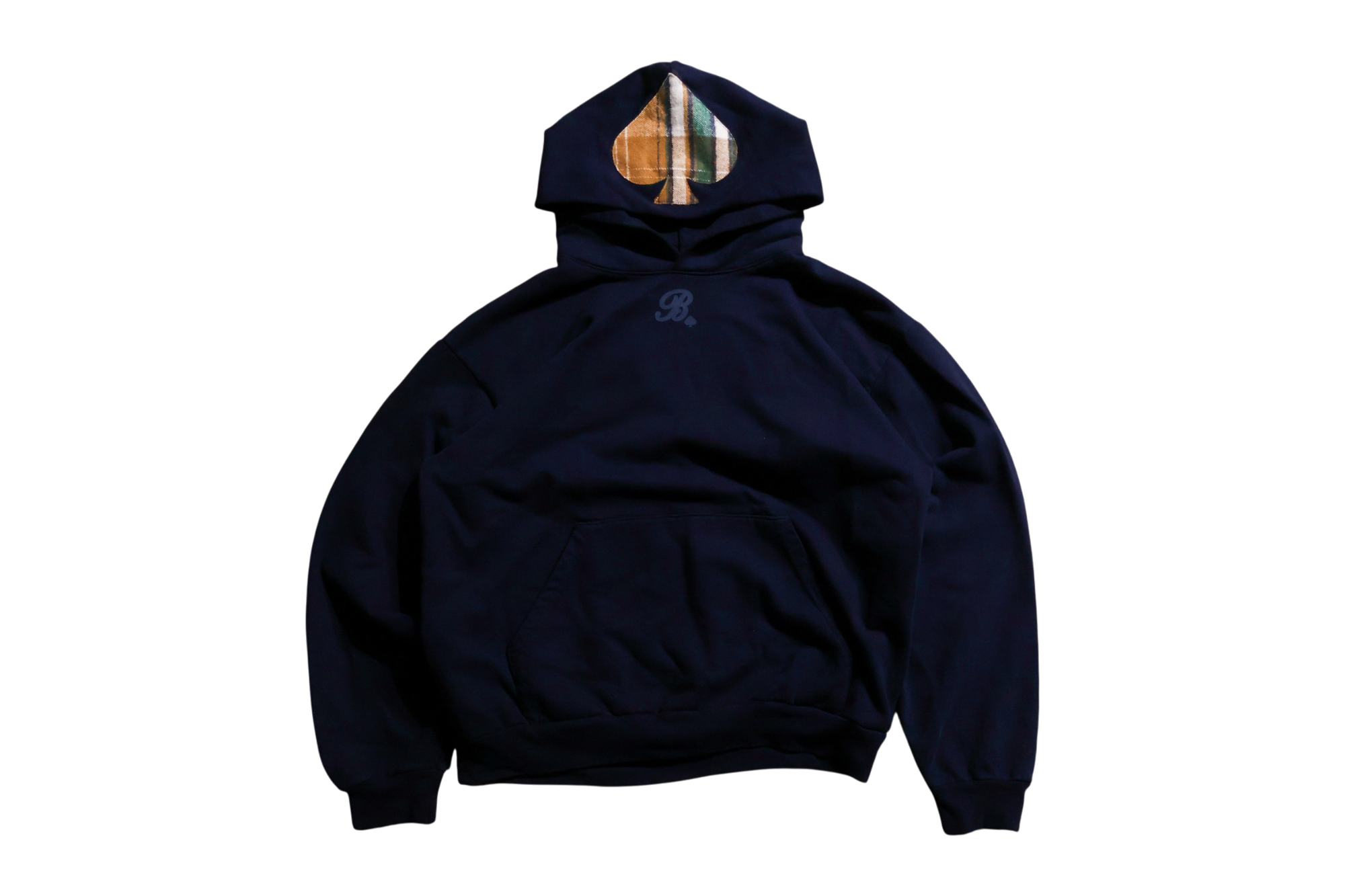 "PLAID HERITAGE" HOODIE NAVY