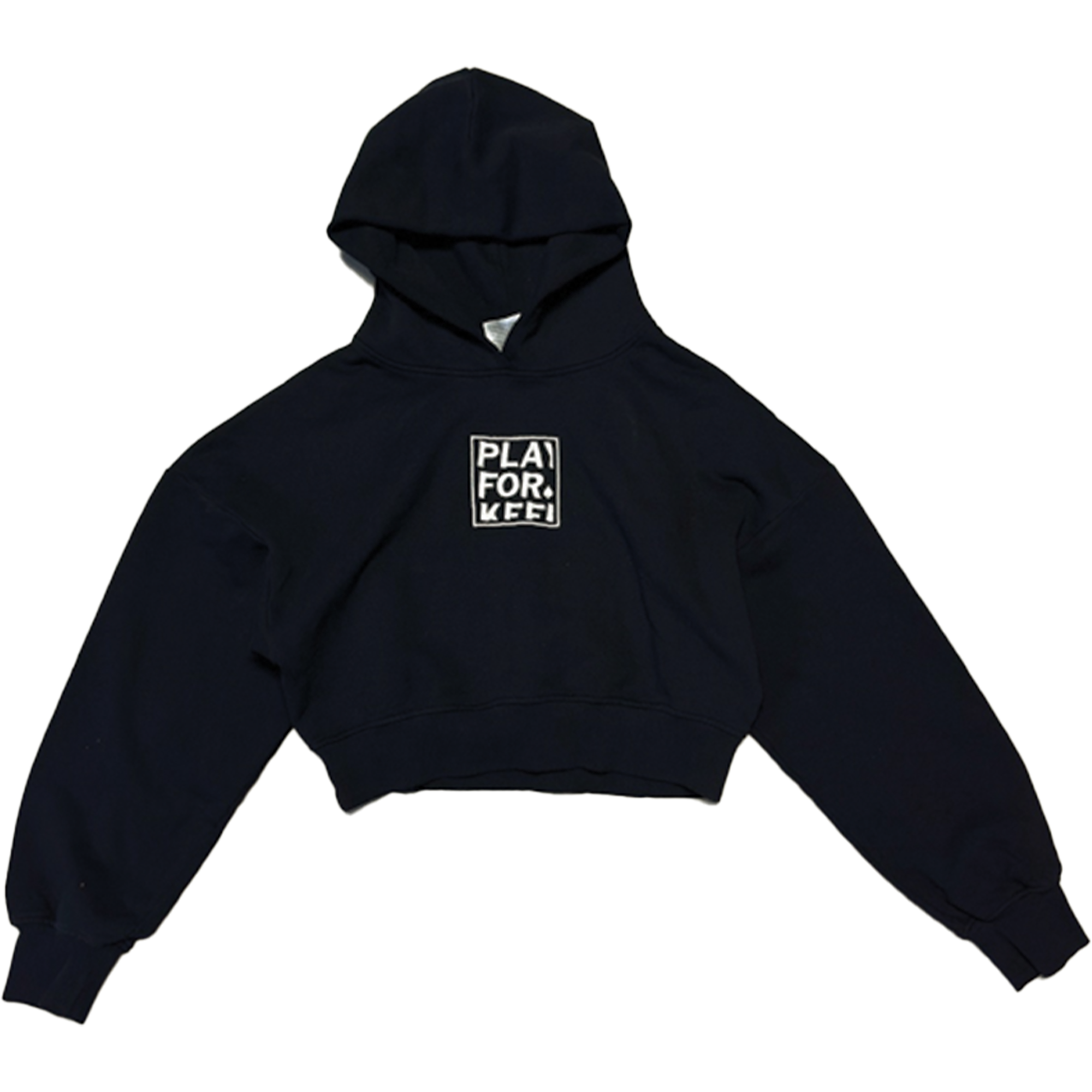 "PLAY FOR KEEPS" BOX CROP HOODIE